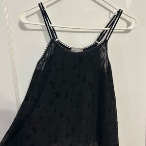 Altar'd State Black Floral Babydoll Top